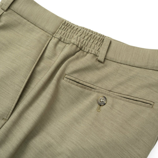 Helix Wool Jersey Plain サイドギャザースラックス ベージュ