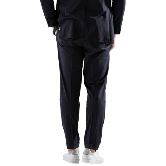 Helix Wool Jersey Plain サイドギャザースラックス コスモネイビー
