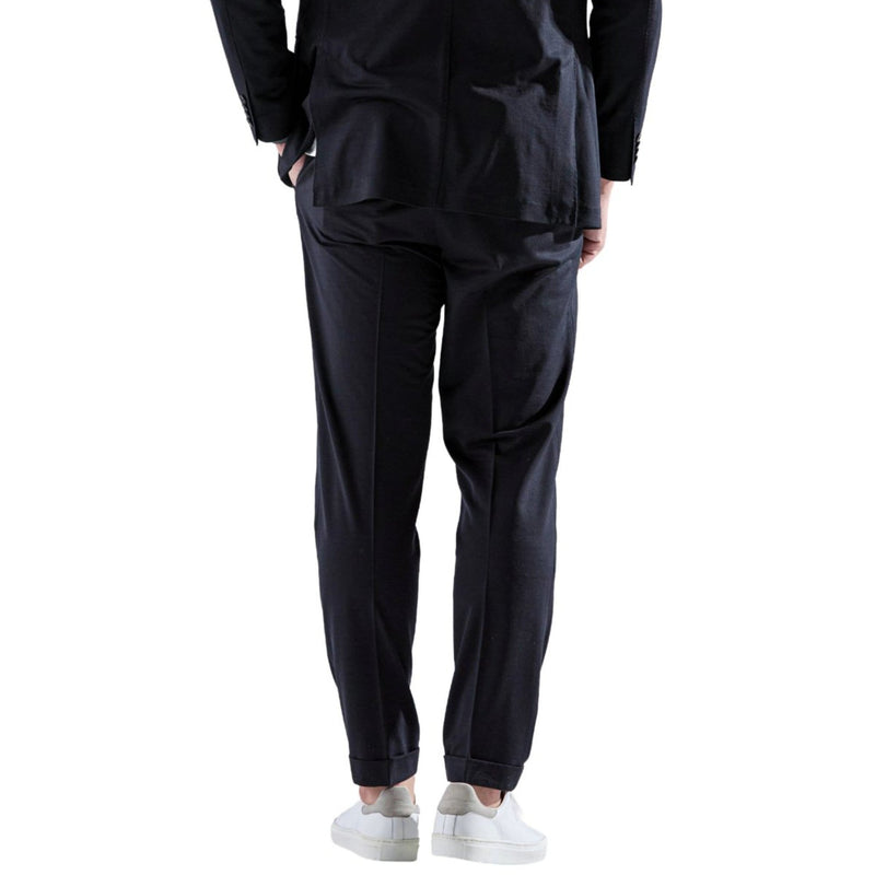 Helix Wool Jersey Plain サイドギャザースラックス コスモネイビー