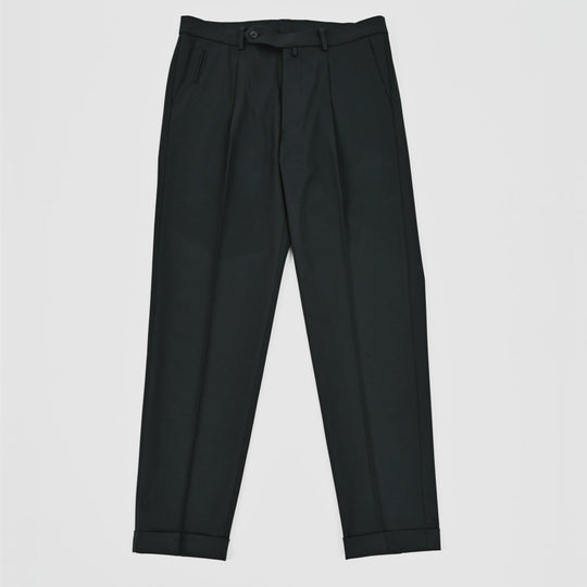 ZERO-TRIA Strech Hybrid Twill １プリーツモダン テーパードスラックス コスモネイビー