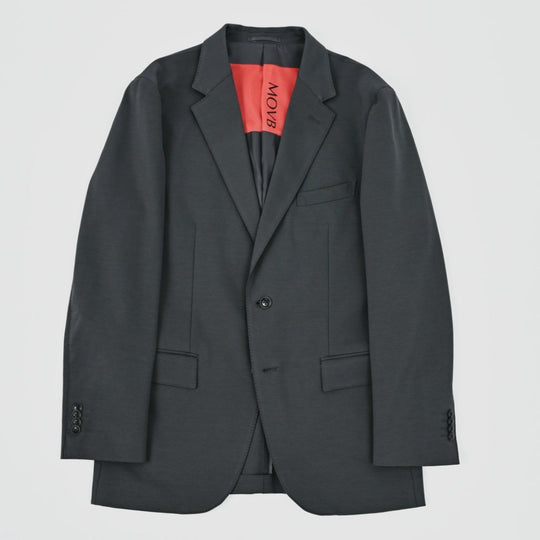 Duplex Cotton Jersey  シングル2Bノッチド・トラベルジャケット チャコールグレー