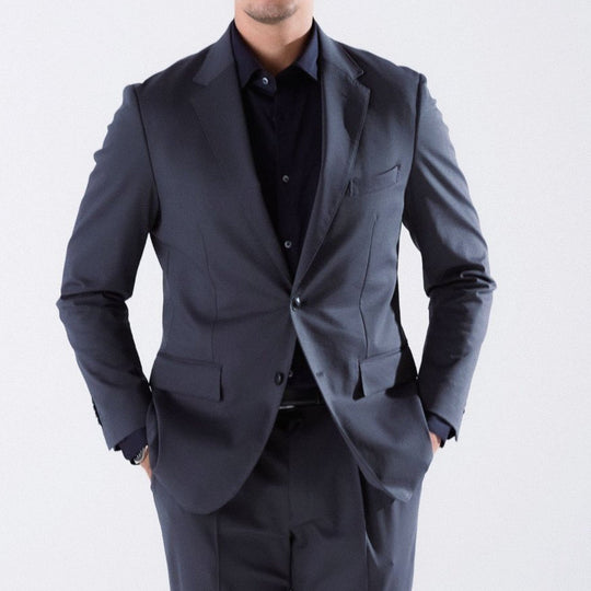 Duplex Cotton Jersey  シングル2Bノッチド・トラベルジャケット チャコールグレー