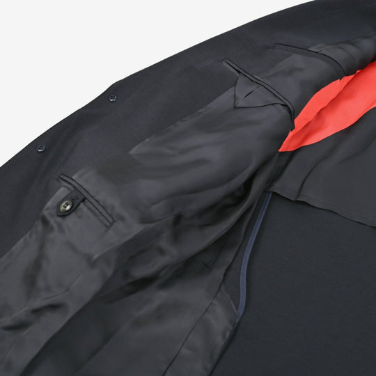 Duplex Cotton Jersey  シングル2Bノッチド・トラベルジャケット コスモネイビー