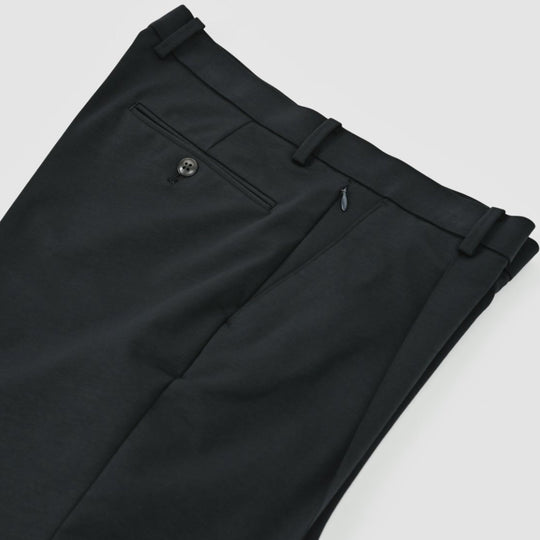 Duplex Cotton Jersey １プリーツ トラベル スラックス コスモネイビー