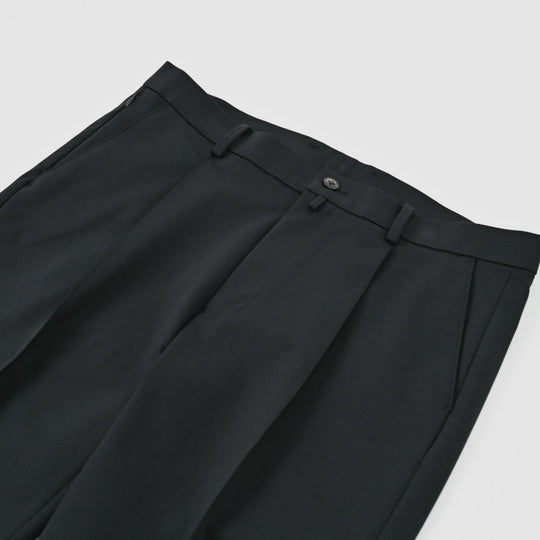 Duplex Cotton Jersey １プリーツ トラベル スラックス コスモネイビー