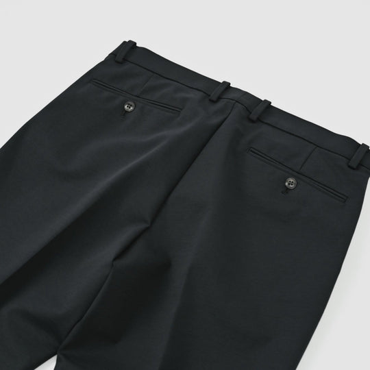 Duplex Cotton Jersey １プリーツ トラベル スラックス コスモネイビー
