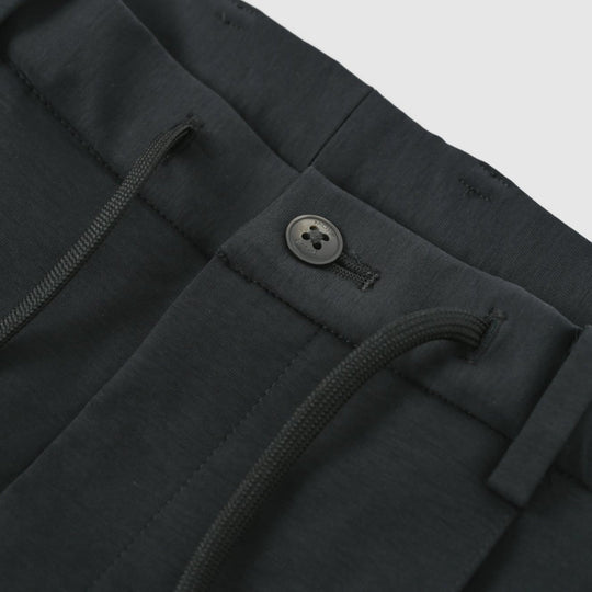 Duplex Cotton Jersey 1プリーツ サイドギャザー トラベル スラックス コスモネイビー