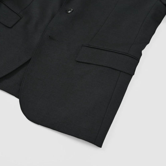 Duplex Wool Jersey シングル２Bノッチド トラベルジャケット ブラック