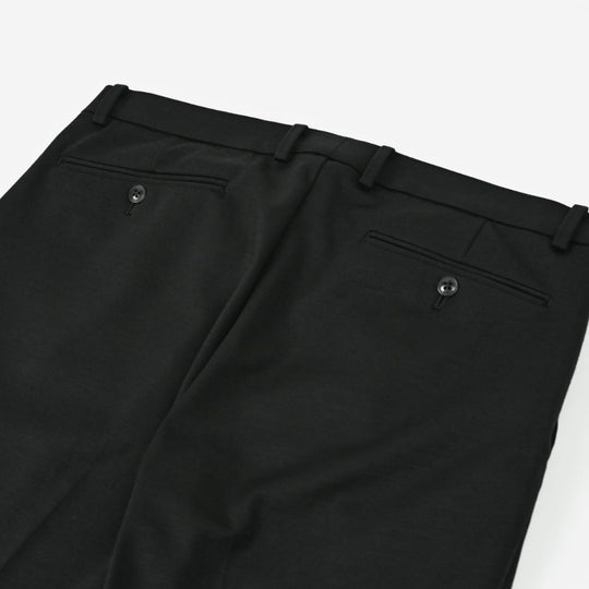 Duplex Wool Jersey 1プリーツ トラベル スラックス ブラック