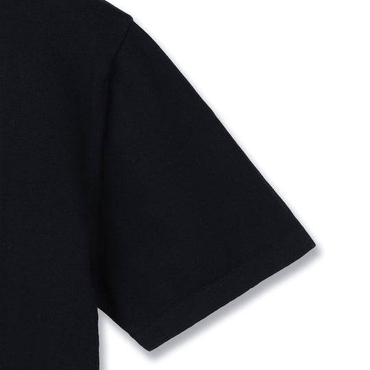 イタリア製 半袖クルーネックコットンニット ネイビー