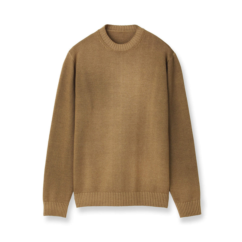 ESLATO イタリア製“Tintura Freddo（スノー加工）”ウールニット クルー