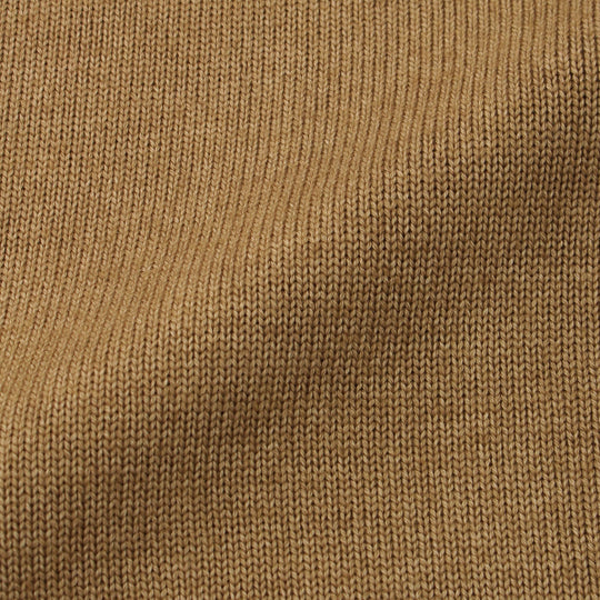 ESLATO イタリア製“Tintura Freddo（スノー加工）”ウールニット クルーネック キャメル