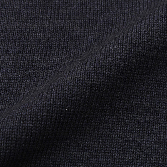 ESLATO イタリア製“Tintura Freddo（スノー加工）”ウールニット クルーネック ネイビー