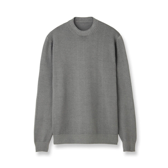 ESLATO イタリア製“Tintura Freddo（スノー加工）”ウールニット クルーネック グレー