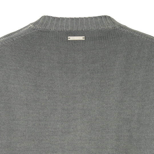 ESLATO イタリア製“Tintura Freddo（スノー加工）”ウールニット クルーネック グレー