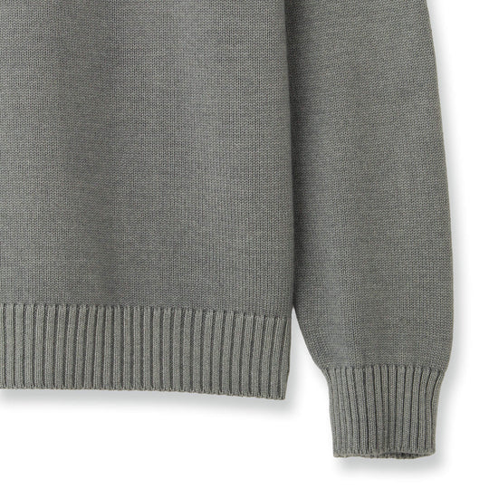 ESLATO イタリア製“Tintura Freddo（スノー加工）”ウールニット クルーネック グレー