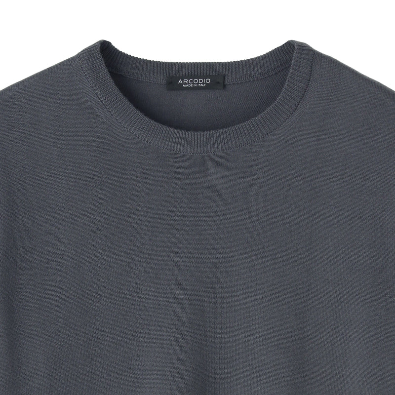 イタリア製メリノウールニット クルーネック 干場別注色 グレー