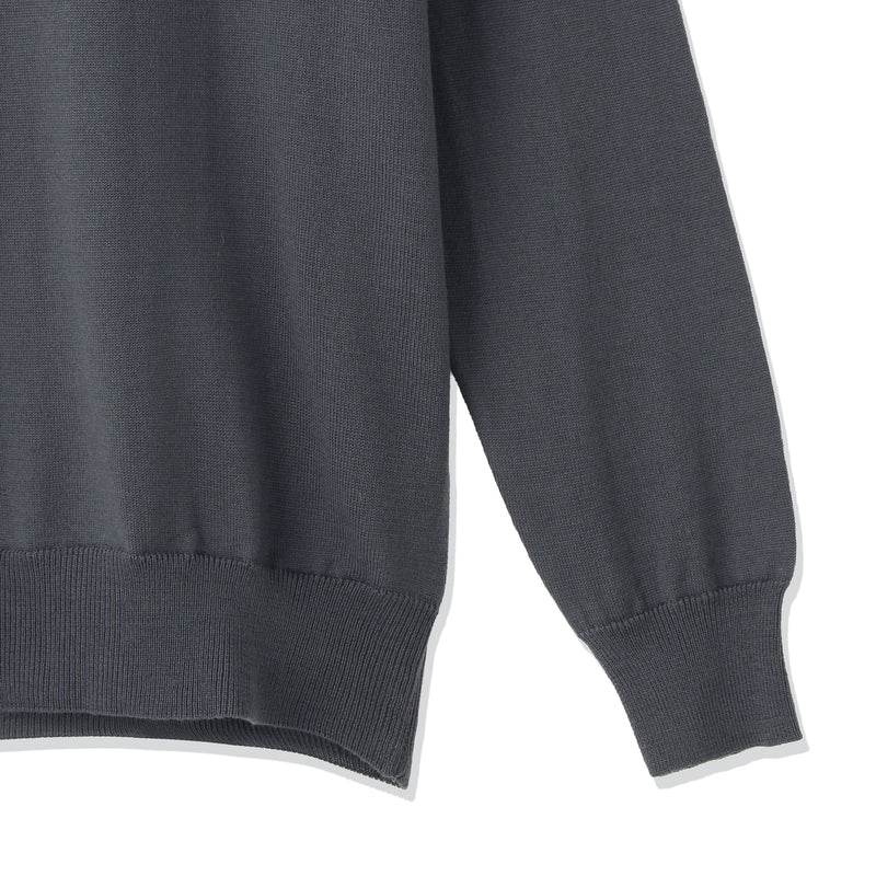 イタリア製メリノウールニット クルーネック 干場別注色 グレー