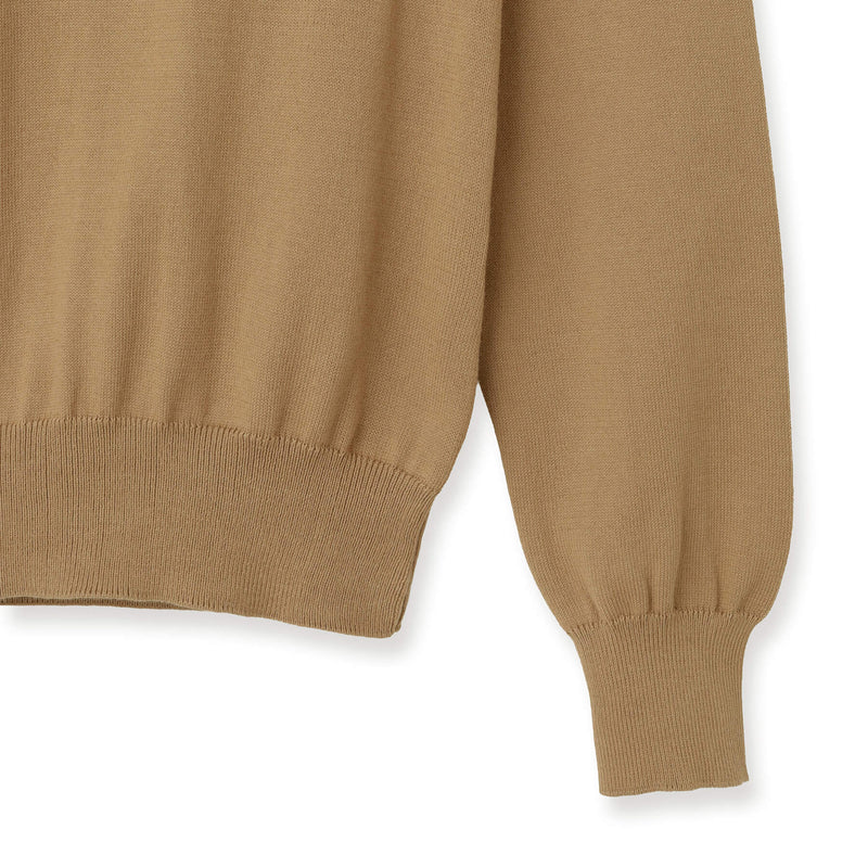 イタリア製コットンニット 長袖クルーネック キャメル – MINIMAL WARDROBE