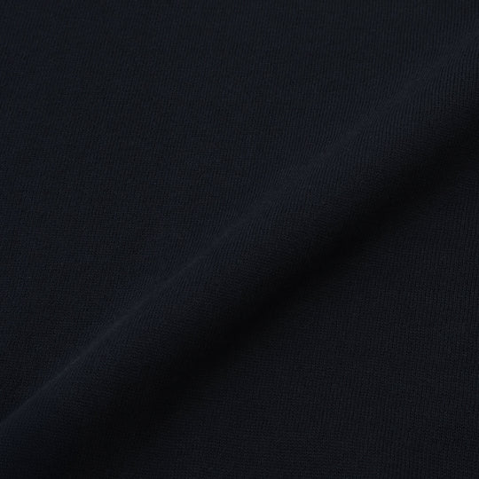 イタリア製 長袖クルーネックコットンニット ネイビー