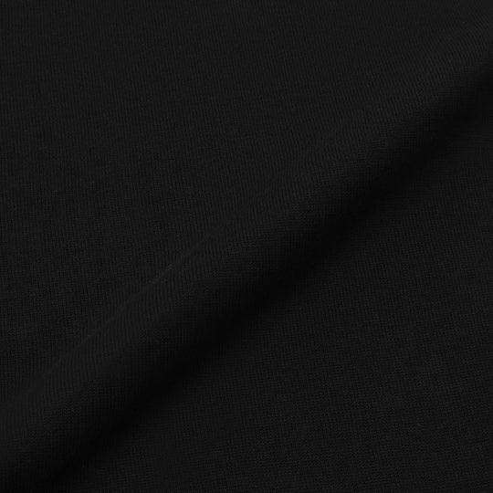 イタリア製 長袖クルーネックコットンニット ブラック