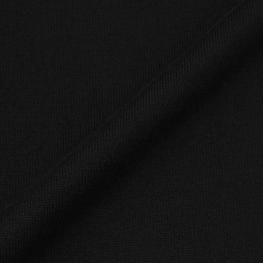 イタリア製 長袖モックネックコットンニット ブラック