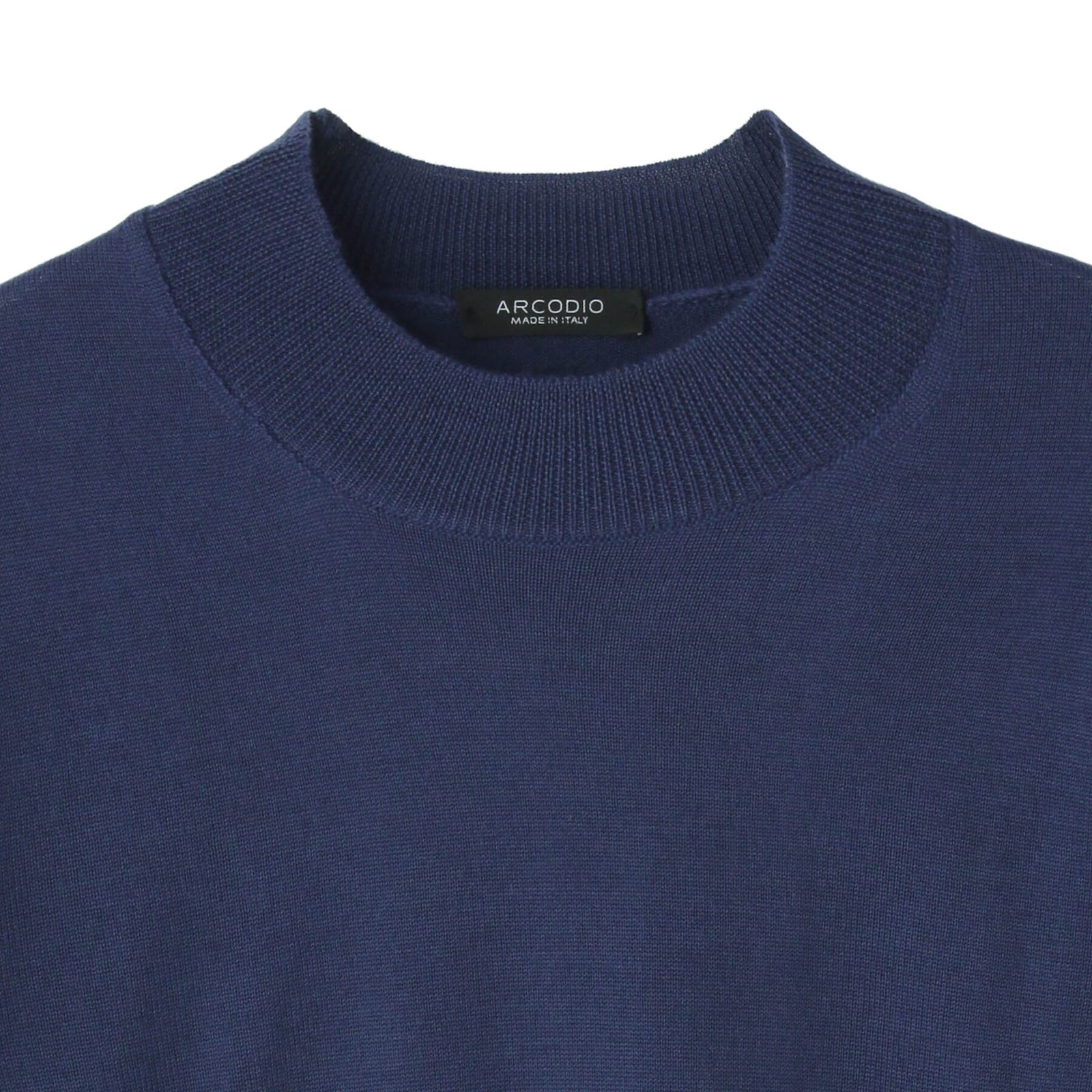 イタリア製メリノウールニット モックネック 干場別注色 ブルー