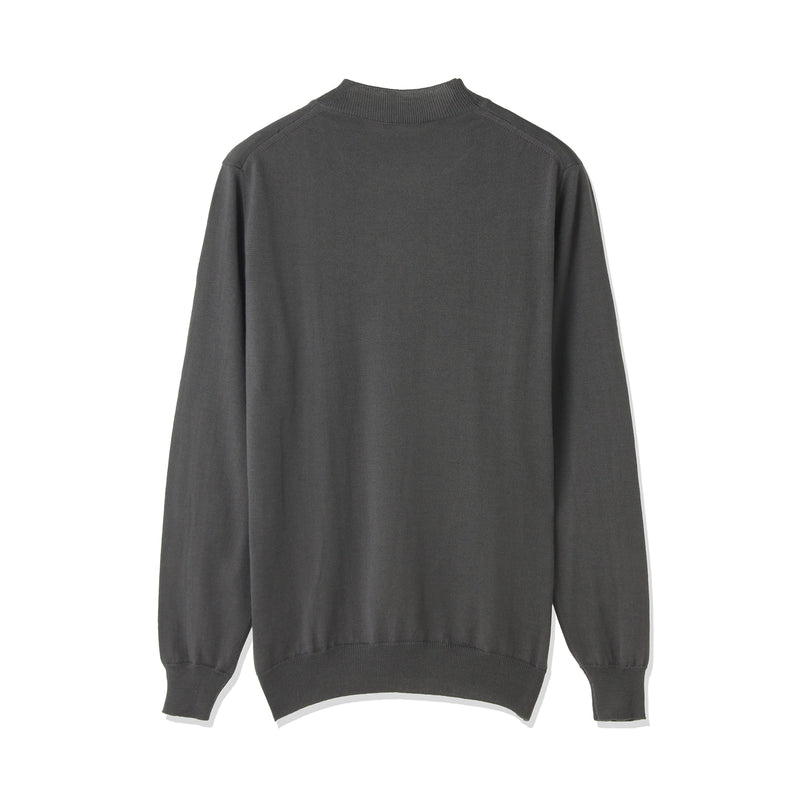 イタリア製メリノウールニット モックネック 干場別注色 グレー