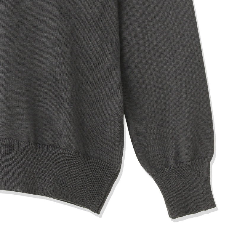 イタリア製メリノウールニット モックネック 干場別注色 グレー