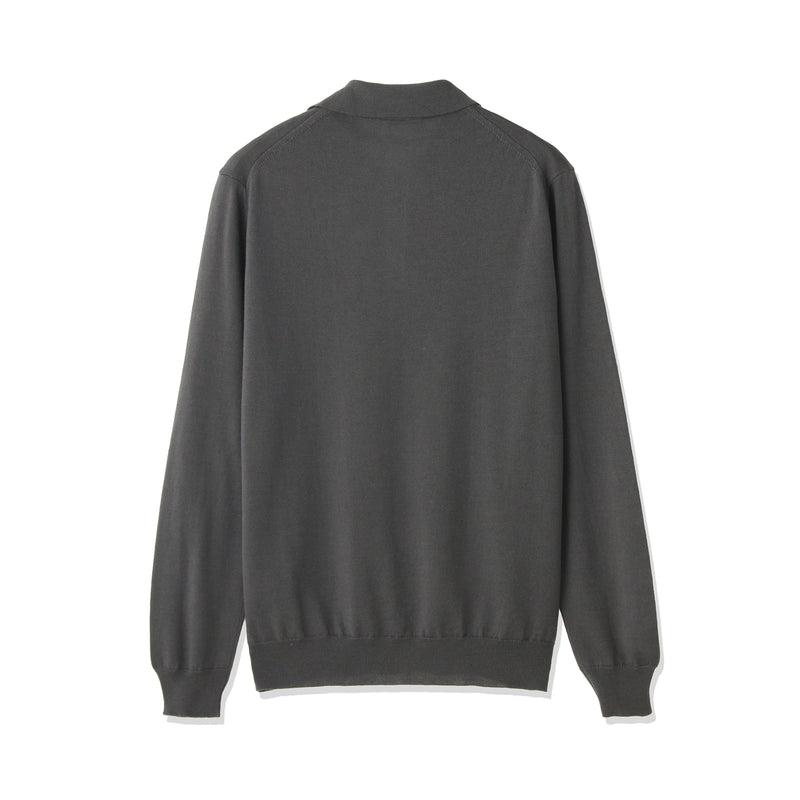 イタリア製メリノウールニット ポロ 干場別注色 グレー