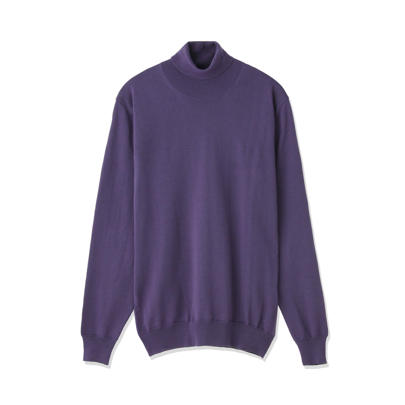 イタリア製メリノウールニット タートルネック 干場別注色 パープル