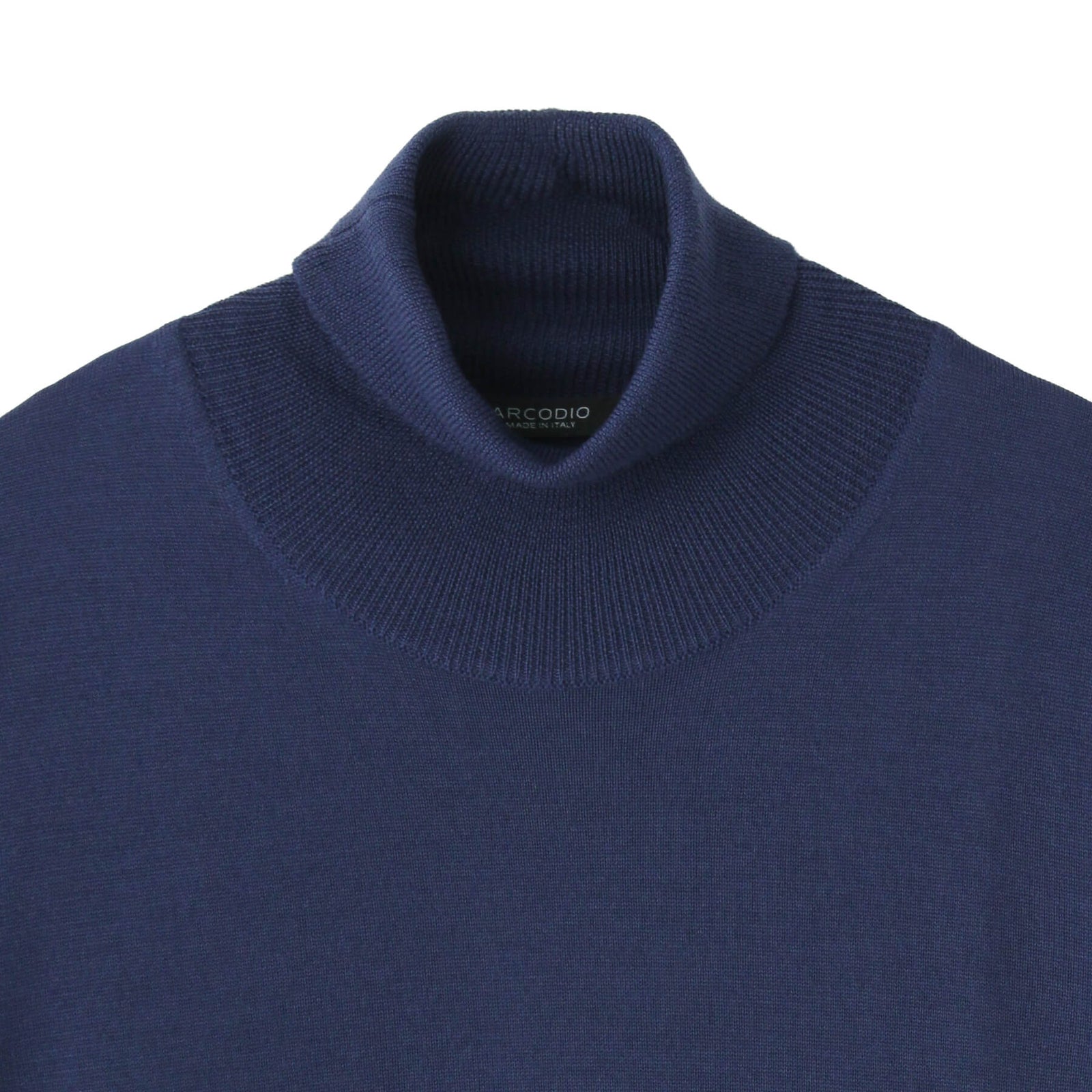 イタリア製メリノウールニット タートルネック 干場別注色 ブルー