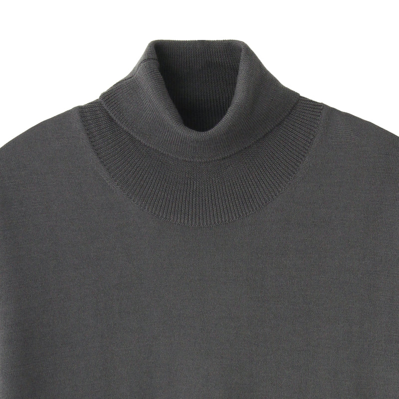 イタリア製メリノウールニット タートルネック 干場別注色 グレー