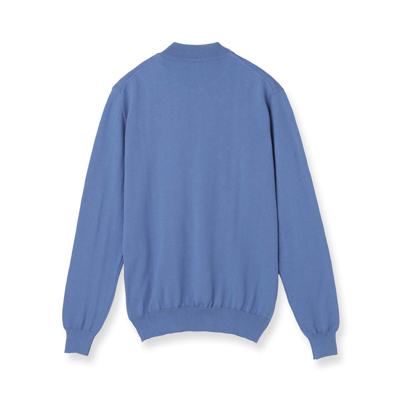 【新品】max-bone /ニット/ライトブルー /Mサイズ イタリア製コットンニット 長袖モックネック スカイブルー – MINIMAL
