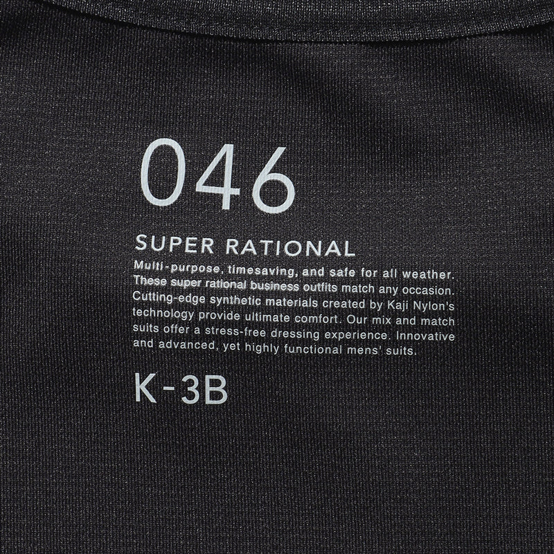 ラウンドヘムロングスリーブTシャツ ブラック 046_K