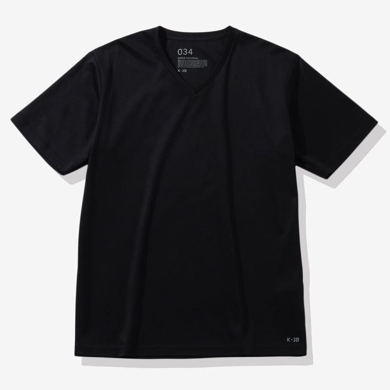 スムースコットンVネックTシャツ ブラック 034_W