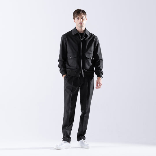 Duplex Cotton Jersey トラベル A-2 フライトジャケット ブラック