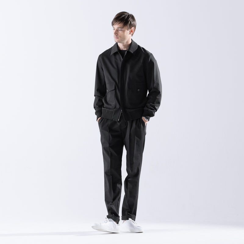 Duplex Cotton Jersey トラベル A-2 フライトジャケット ブラック