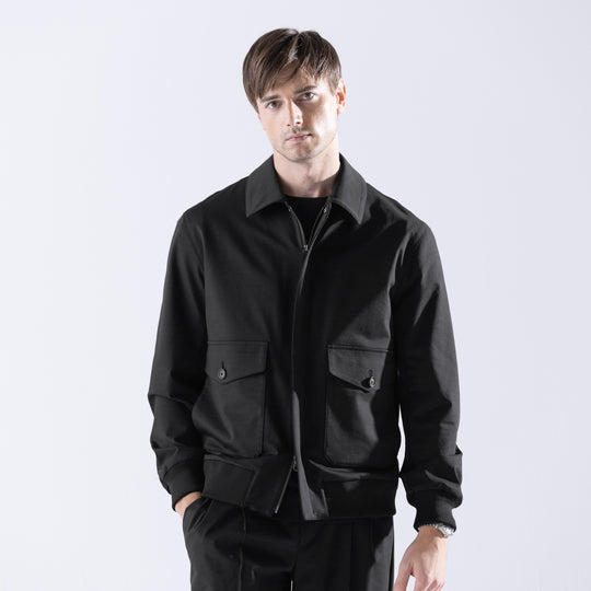 Duplex Cotton Jersey トラベル A-2 フライトジャケット ブラック