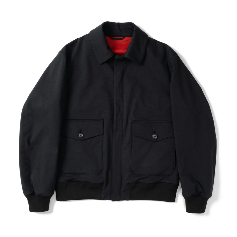 Duplex Cotton Jersey トラベル A-2 フライトジャケット ブラック