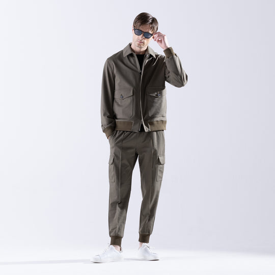 Duplex Cotton Jersey トラベル A-2 フライトジャケット カーキ
