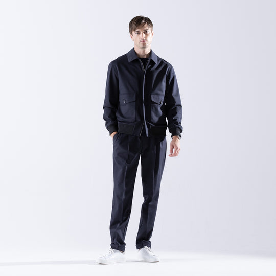 Duplex Cotton Jersey トラベル A-2 フライトジャケット コスモネイビー