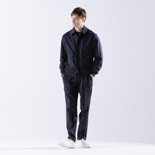 Duplex Cotton Jersey トラベル A-2 フライトジャケット コスモネイビー