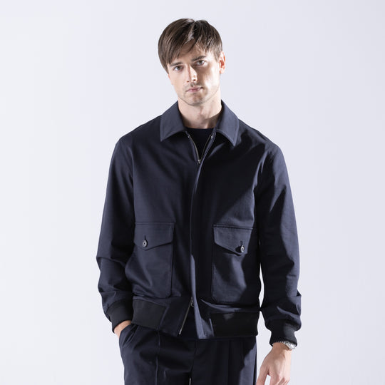 Duplex Cotton Jersey トラベル A-2 フライトジャケット コスモネイビー