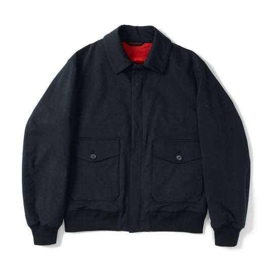 Duplex Cotton Jersey トラベル A-2 フライトジャケット コスモネイビー