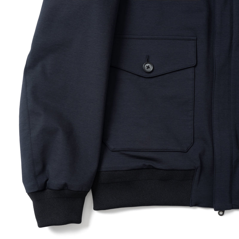 Duplex Cotton Jersey トラベル A-2 フライトジャケット コスモネイビー