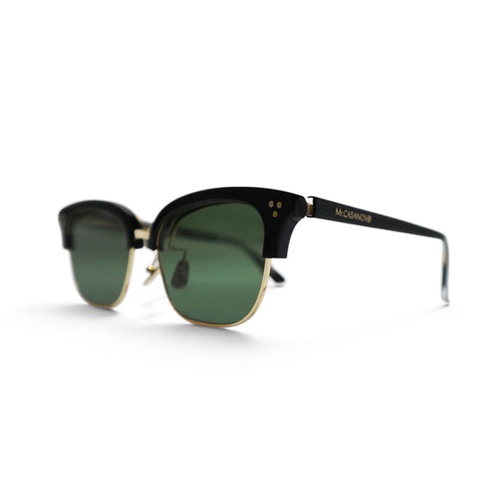 FIXER × Mr.CASANOVA / RAVEN サングラス BLACK x GOLD / GREEN SMOKE LENS