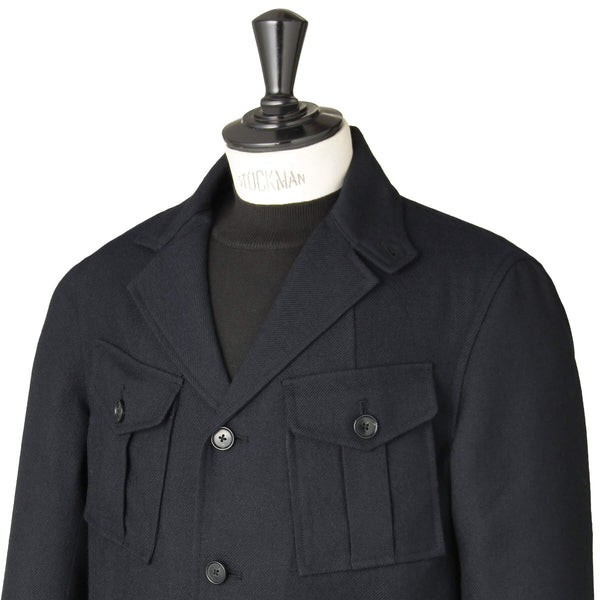 シェットランドウール フィールドジャケット ダークネイビー