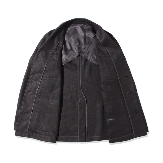 リネン フィールドジャケット ブラック