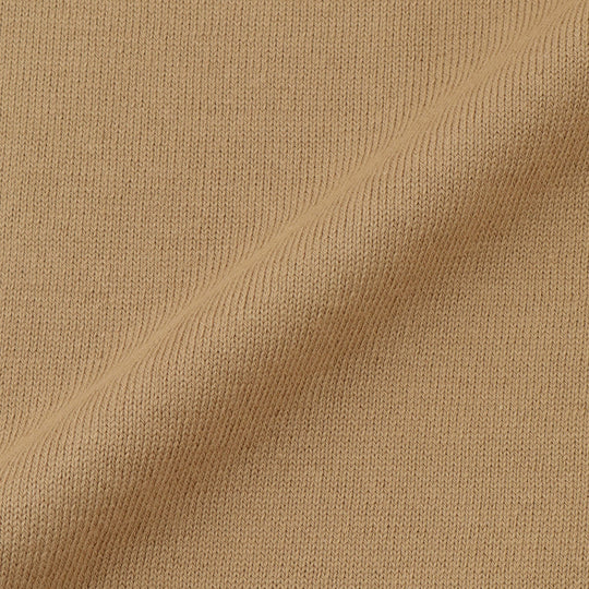 イタリア製 半袖クルーネックコットンニット キャメル